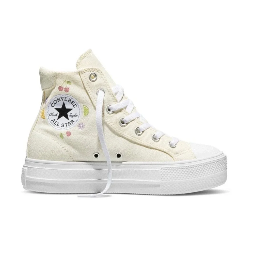 Converse Chuck Taylor All Star Lift Platform High Top Cream Fruit Shoes Women 10